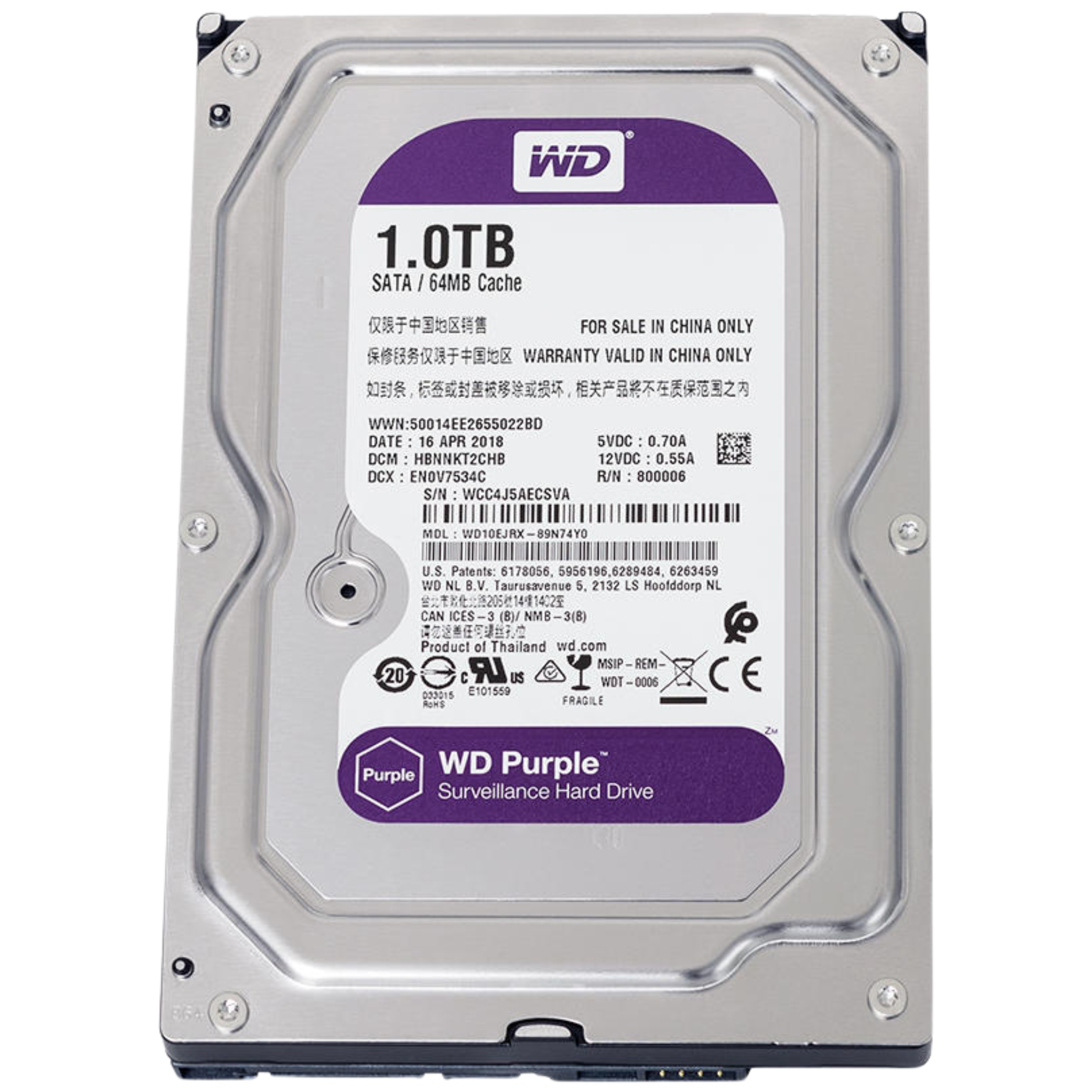 WD10PURX-78 Disco Duro de 1TB